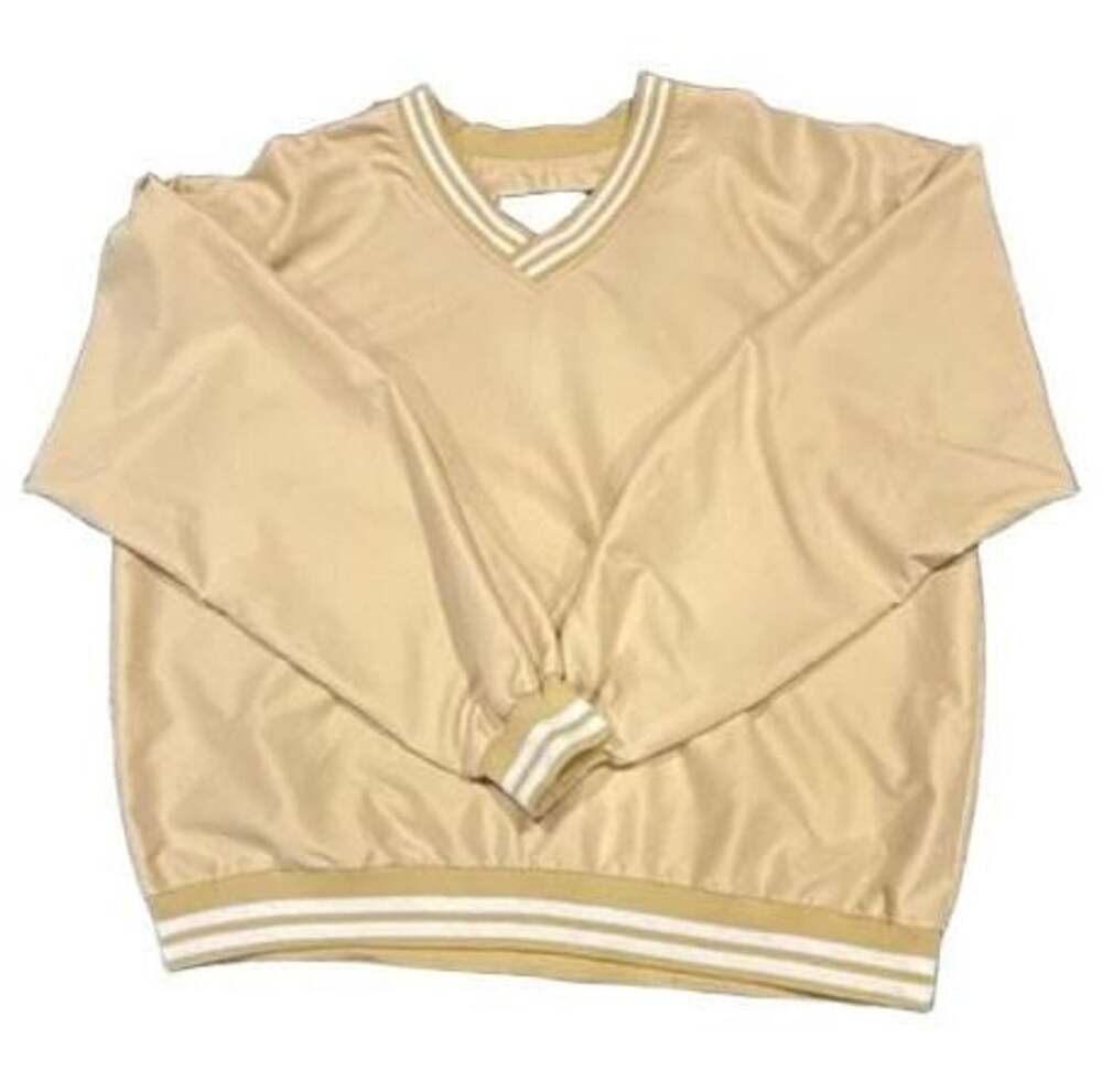 Sun Mountain Windbreaker Pullover Size L Beige V-Neck Golf Jacket
